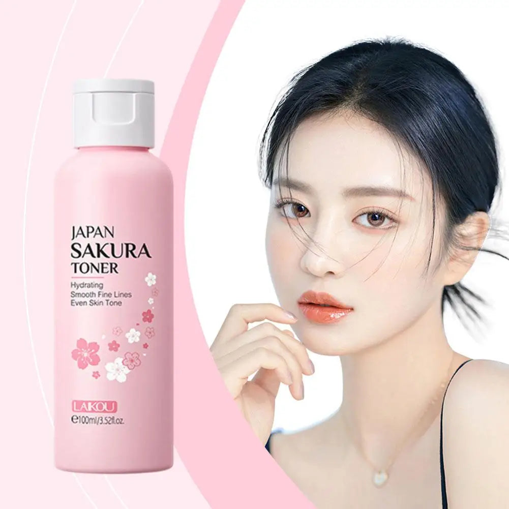 100ML Sakura Face Toner Brightening Hydrating Moisturizing Oil Control Deep Hydration Moisturizer Feels Light Serum Skin Care
