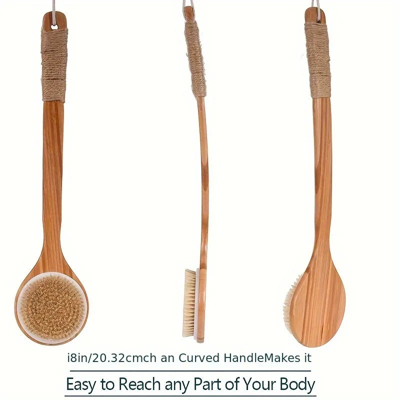 1/3Pcs Body Dry Brush Shower Brush, Long Handled Back Scrub Body Exfoliator, Used for Wet or Dry Brushing