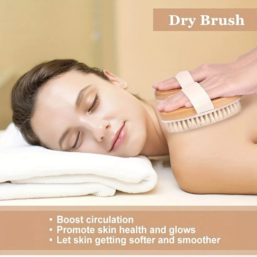 1/3Pcs Body Dry Brush Shower Brush, Long Handled Back Scrub Body Exfoliator, Used for Wet or Dry Brushing
