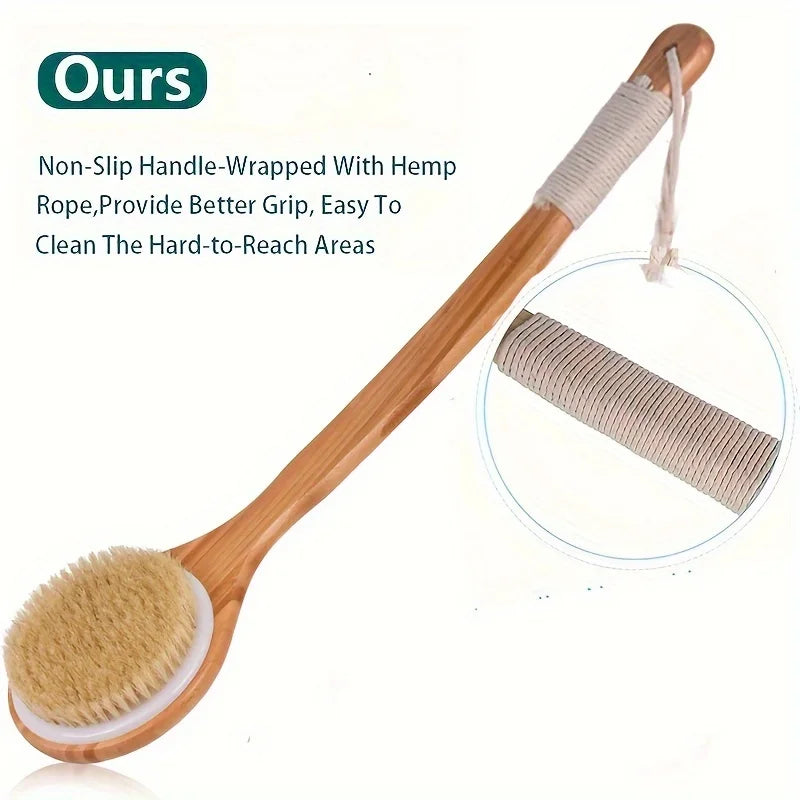 1/3Pcs Body Dry Brush Shower Brush, Long Handled Back Scrub Body Exfoliator, Used for Wet or Dry Brushing
