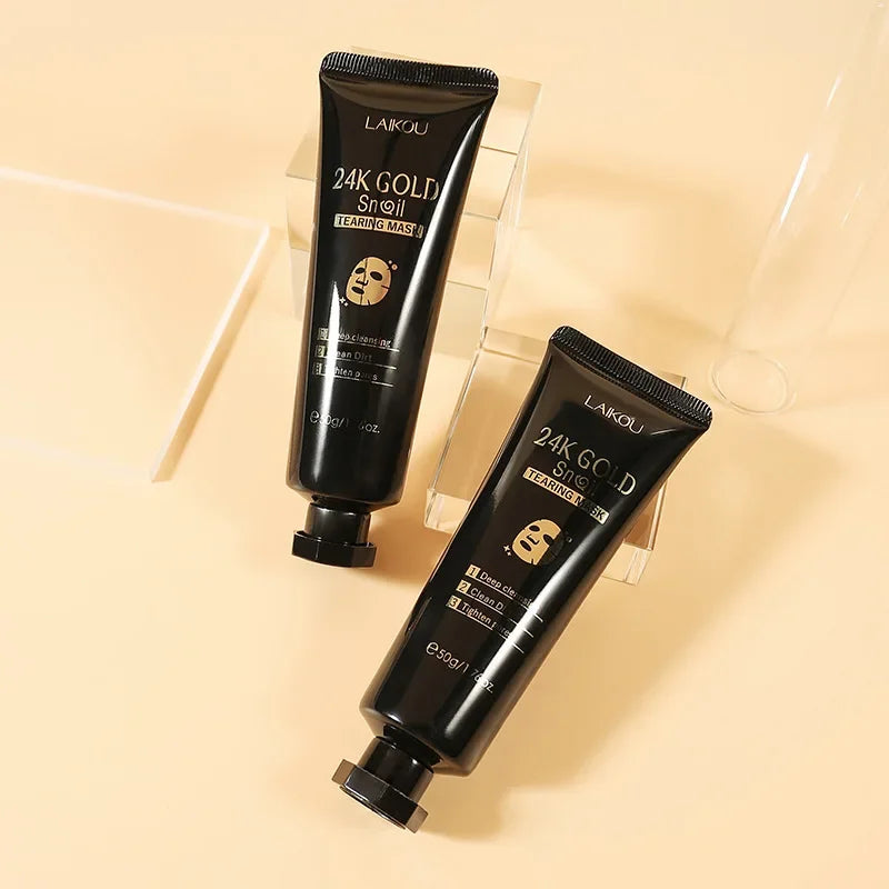 LAIKOU 24K Gold SNAIL TEARING Mask Deep Cleansing Remove Blackhead Face Care 50g