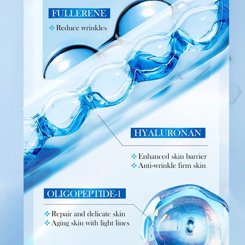 Hyaluronic Acid Face Serum Anti aging Deep Nourish Fullerenes Collagen Wrinkle Serum Whitening Lifting Skin Care Korean