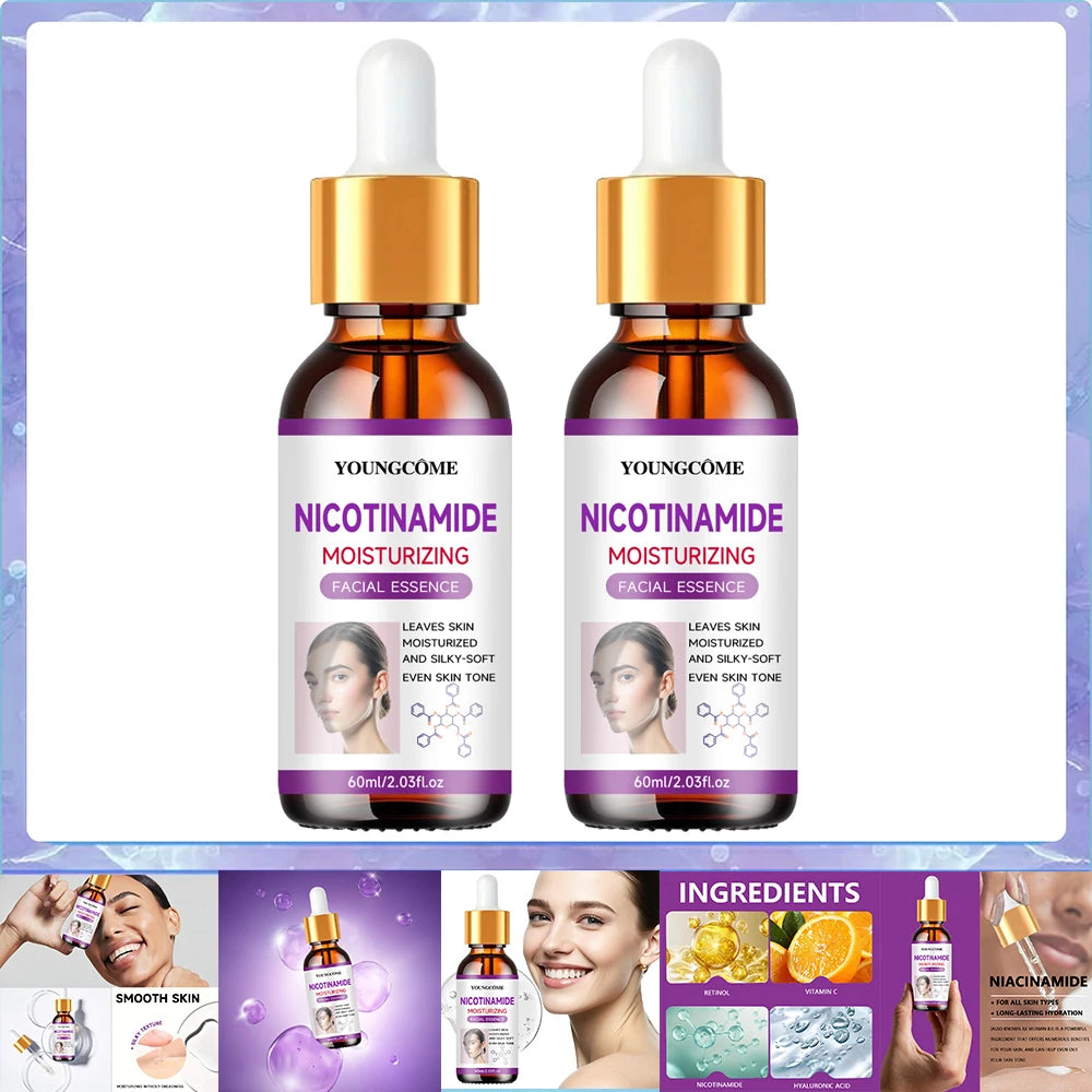 Niacinamide Face Serum 24K Gold Hyaluronic Acid Essence Whitening Dark Spot Corrector Facial Serum Skin Care Products