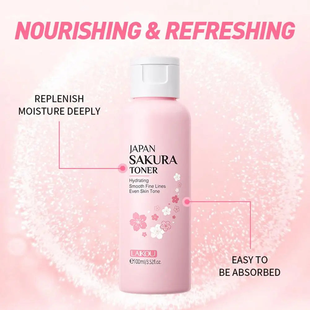 100ML Sakura Face Toner Brightening Hydrating Moisturizing Oil Control Deep Hydration Moisturizer Feels Light Serum Skin Care