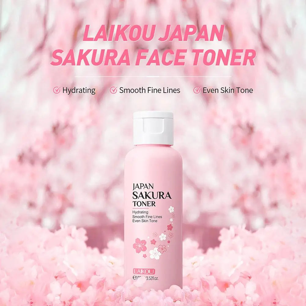 100ML Sakura Face Toner Brightening Hydrating Moisturizing Oil Control Deep Hydration Moisturizer Feels Light Serum Skin Care