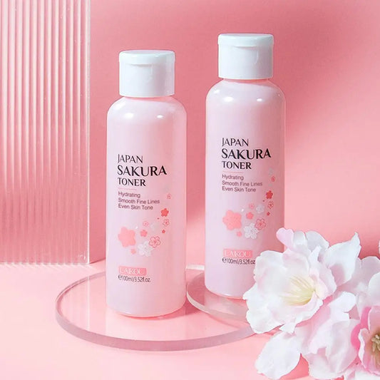 100ML Sakura Face Toner Brightening Hydrating Moisturizing Oil Control Deep Hydration Moisturizer Feels Light Serum Skin Care