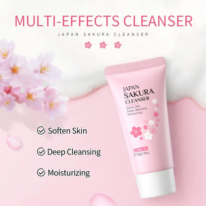 LAIKOU Facial Foaming Cleanser Deeply Cleansing Oil Control Moisturizing Blackhead Removal Skin Care Face Wash Foam Cleanser