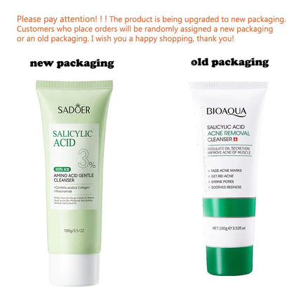 BIOAQUA Salicylic Acid Facial Cleanser Acne Treatment Moisturizing Oil Control skincare Face Wash Foam Face Cleanser Skin Care