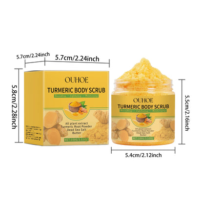 Turmeric Body Scrub Gentle Exfoliating Remove Dead Skin Pore Cleansing Hydrating Natural Brightening Skin Smoothing Skin Care
